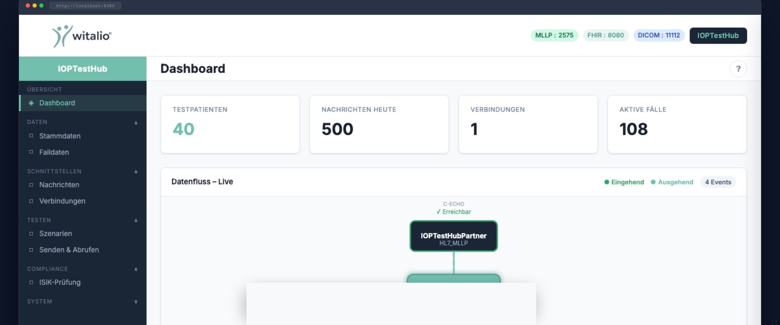 IOPTestHub – Dashboard